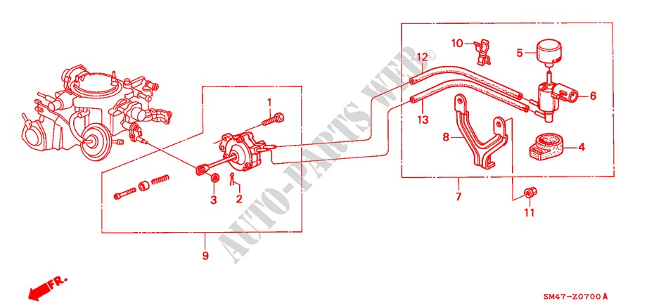 AIR CONDITIONER (CARBURETOR COMPONENTS) for Honda ACCORD LX 4 Doors 5 speed manual 1990