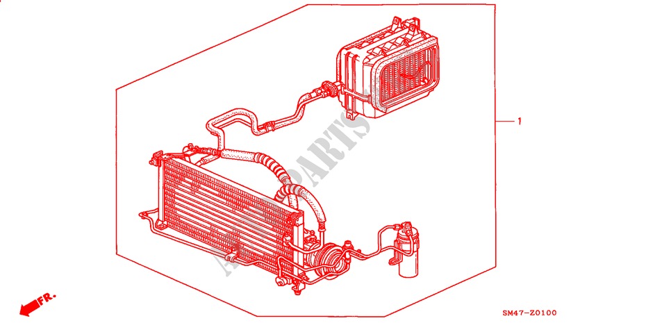 AIR CONDITIONER KIT for Honda ACCORD 2.0 4 Doors 5 speed manual 1990
