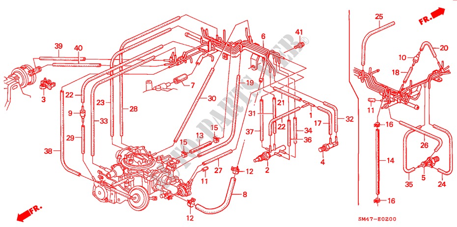 INSTALL PIPE/TUBING (1) for Honda ACCORD LX 4 Doors 5 speed manual 1990