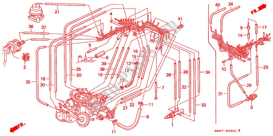 INSTALL PIPE/TUBING (2) for Honda ACCORD 2.0 4 Doors 5 speed manual 1990
