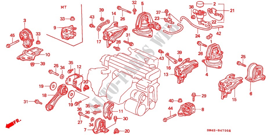 ENGINE MOUNTS for Honda ACCORD 2.0I 4 Doors 5 speed manual 1992