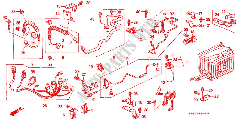 AIR CONDITIONER (HOSES/PIPES)(RH) for Honda ACCORD WAGON 2.2LXI 5 Doors 4 speed automatic 1993
