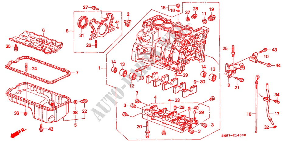 CYLINDER BLOCK/OIL PAN for Honda ACCORD WAGON 2.2LXI 5 Doors 5 speed manual 1993