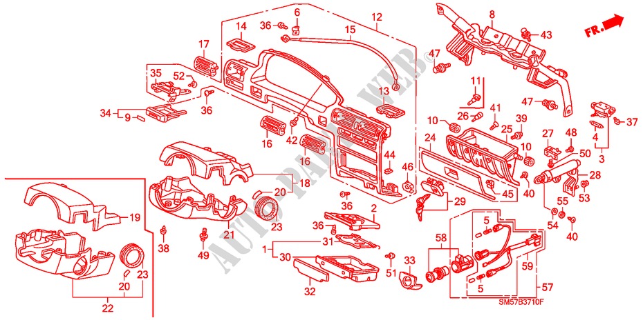 INSTRUMENT PANEL GARNISH (LH) for Honda ACCORD WAGON 2.2I 5 Doors 5 speed manual 1993