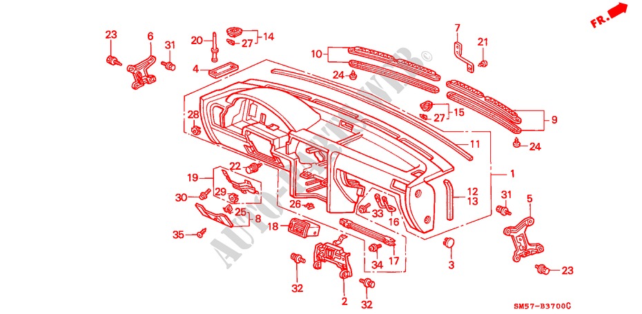 INSTRUMENT PANEL (LH) for Honda ACCORD WAGON 2.2I 5 Doors 5 speed manual 1993