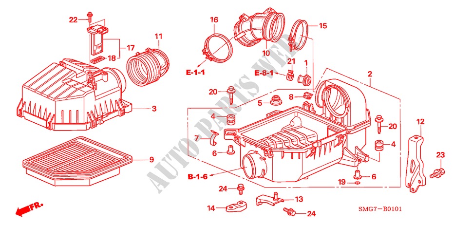 AIR CLEANER (1.8L) for Honda CIVIC 1.8 EXECUTIVE 5 Doors Intelligent Manual Transmission 2008