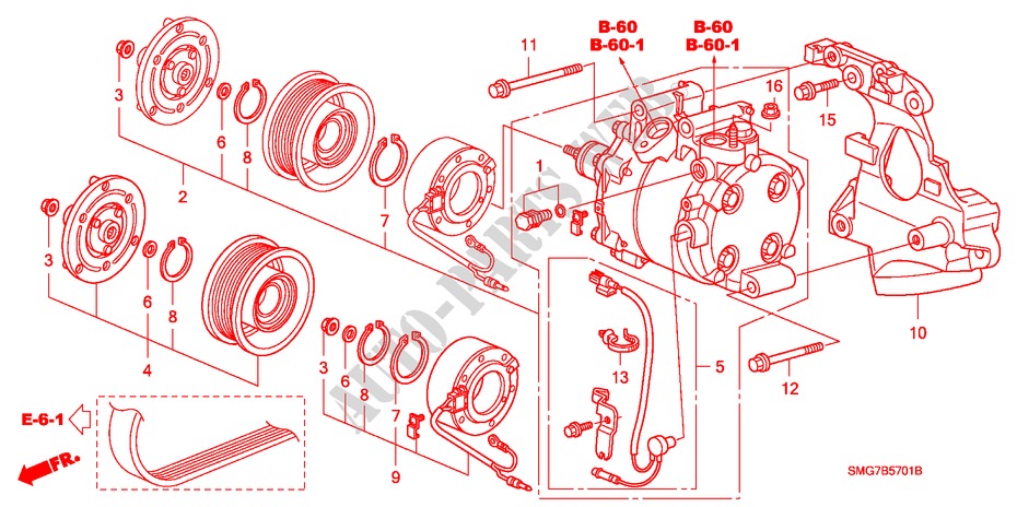 AIR CONDITIONER (COMPRESSOR)(1.8L) for Honda CIVIC 1.8 SPORT 5 Doors Intelligent Manual Transmission 2006
