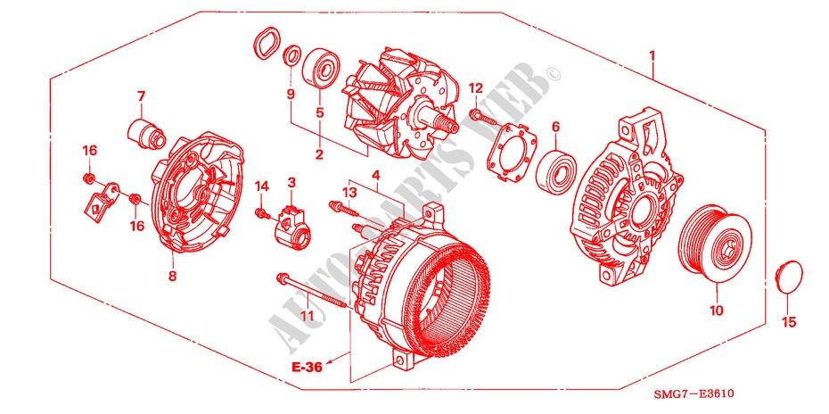 ALTERNATOR (DENSO) (DIESEL) for Honda CIVIC 2.2 SPORT 5 Doors 6 speed manual 2006
