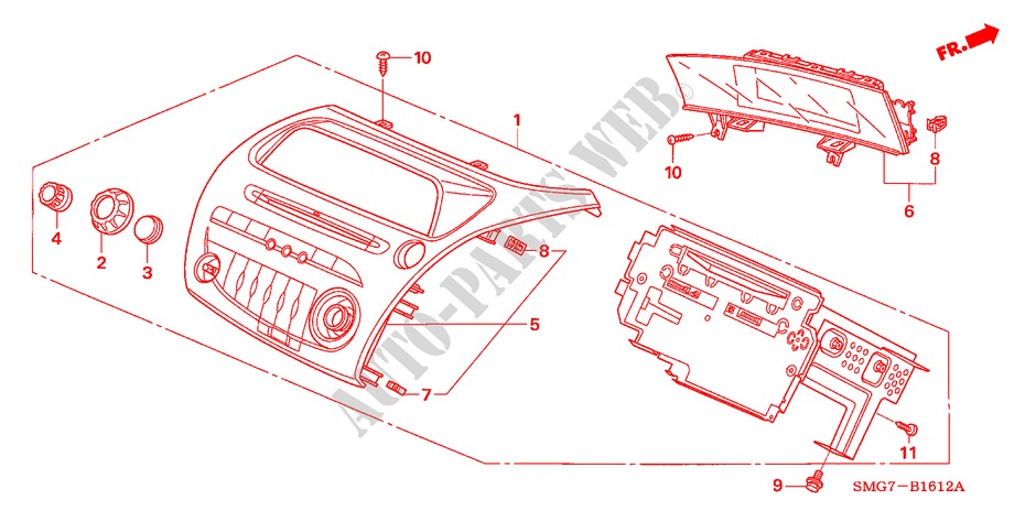 AUTO RADIO (RH)(1) for Honda CIVIC 1.8 ES 5 Doors 6 speed manual 2007