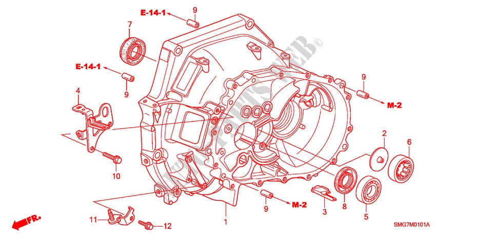 CLUTCH CASE (1.8L) for Honda CIVIC 1.8 ES 5 Doors 6 speed manual 2007