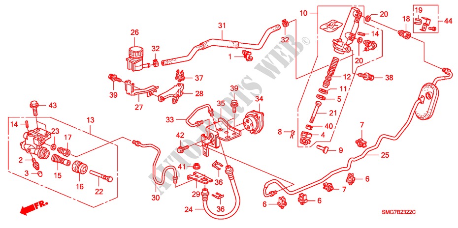 CLUTCH MASTER CYLINDER (LH) (DIESEL) for Honda CIVIC 2.2 BASE 5 Doors 6 speed manual 2006