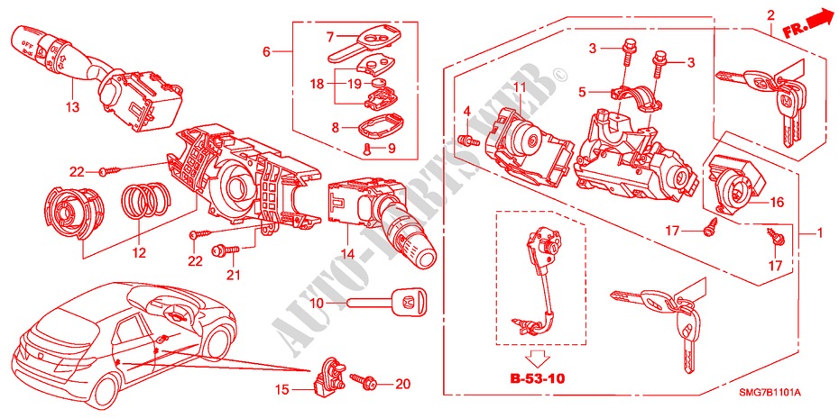 COMBINATION SWITCH (RH) for Honda CIVIC 1.8 SE 5 Doors 6 speed manual 2006