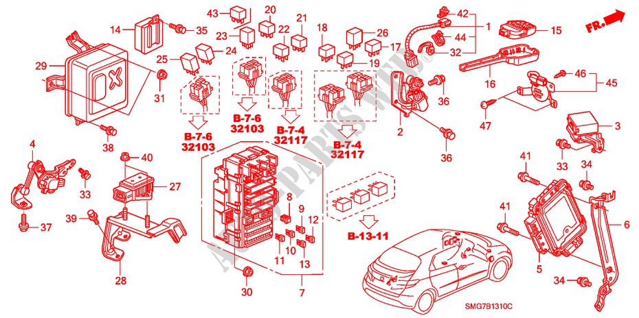 CONTROL UNIT (CABIN)(LH) (1) for Honda CIVIC 2.2 BASE 5 Doors 6 speed manual 2006