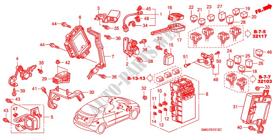 CONTROL UNIT (CABIN)(RH) (1) for Honda CIVIC 1.4 SE 5 Doors 6 speed manual 2006
