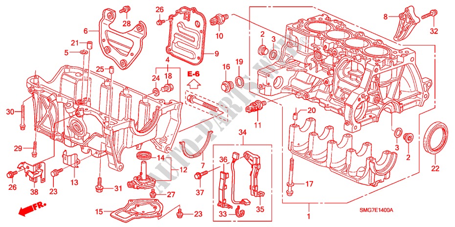 CYLINDER BLOCK/OIL PAN (1.4L) for Honda CIVIC 1.4 SPORT 5 Doors 6 speed manual 2007