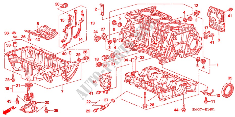 CYLINDER BLOCK/OIL PAN (1.8L) for Honda CIVIC 1.8 SPORT 5 Doors 6 speed manual 2006