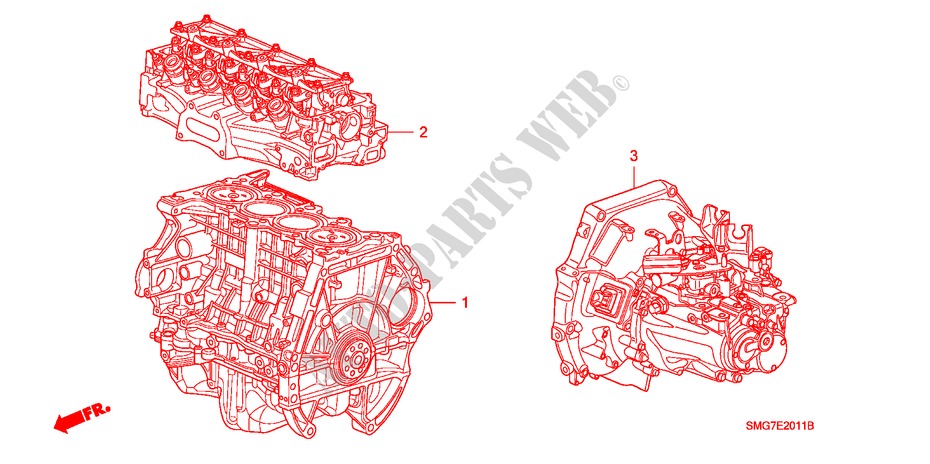 ENGINE ASSY./ TRANSMISSION ASSY. (1.8L) for Honda CIVIC 1.8 SE 5 Doors 6 speed manual 2006