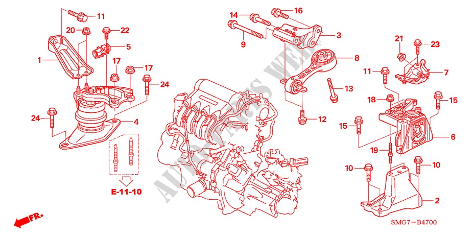 ENGINE MOUNTS (1.4L) for Honda CIVIC 1.4 SE 5 Doors 6 speed manual 2006