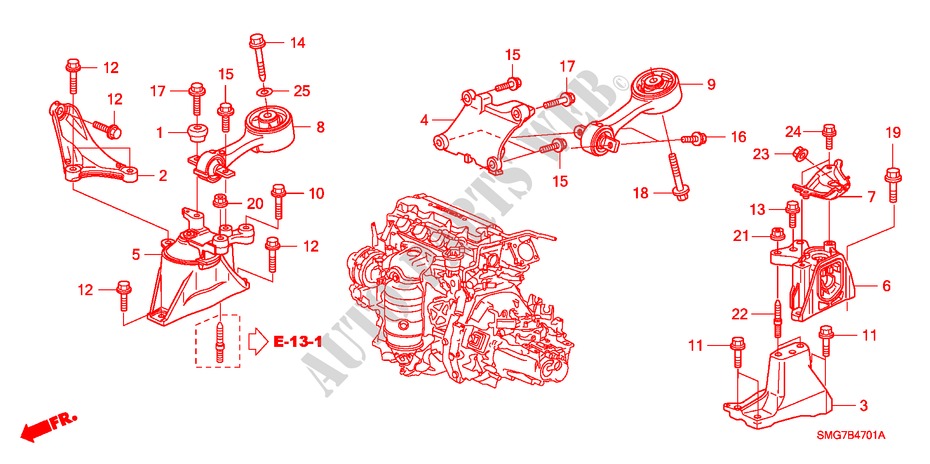 ENGINE MOUNTS (1.8L) for Honda CIVIC 1.8 SE 5 Doors 6 speed manual 2006