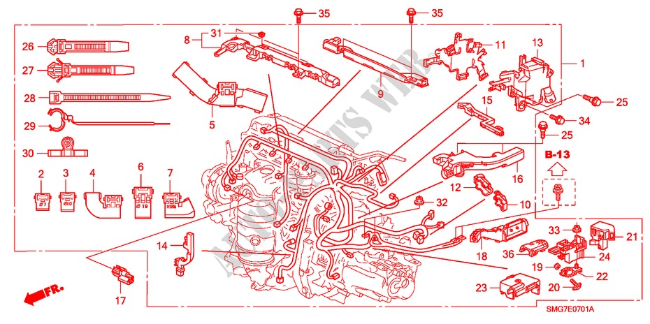 ENGINE WIRE HARNESS (1.8L) for Honda CIVIC 1.8 SPORT 5 Doors Intelligent Manual Transmission 2006
