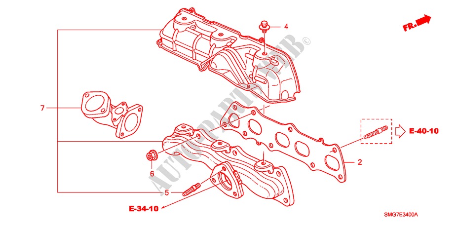 EXHAUST MANIFOLD (DIESEL) for Honda CIVIC 2.2 COMFORT    DPF 5 Doors 6 speed manual 2007
