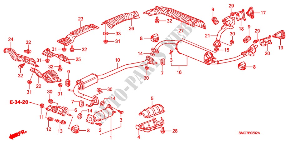 EXHAUST PIPE/SILENCER (DIESEL)(1) for Honda CIVIC 2.2 ES 5 Doors 6 speed manual 2008