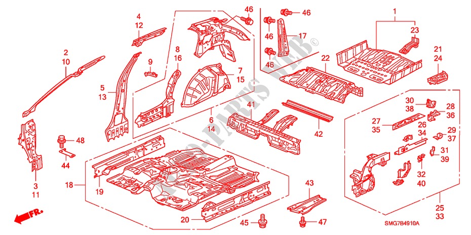 FLOOR/INNER PANELS for Honda CIVIC 1.8 EXECUTIVE 5 Doors 6 speed manual 2006