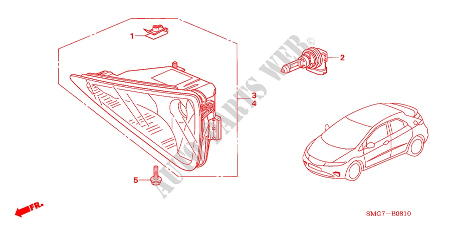 FOG LIGHT for Honda CIVIC 1.8 SPORT 5 Doors Intelligent Manual Transmission 2006