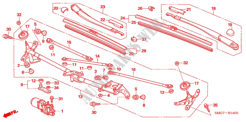 FRONT WINDSHIELD WIPER (LH) for Honda CIVIC 2.2 SPORT      DPF 5 Doors 6 speed manual 2007