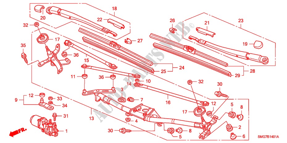 FRONT WINDSHIELD WIPER (RH) for Honda CIVIC 1.8 ES 5 Doors 6 speed manual 2007