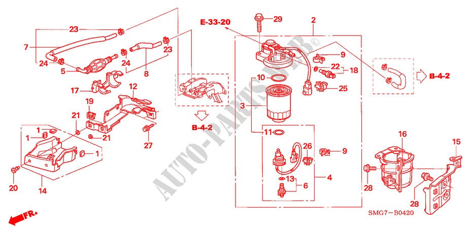 FUEL STRAINER for Honda CIVIC 2.2 SPORT      DPF 5 Doors 6 speed manual 2007
