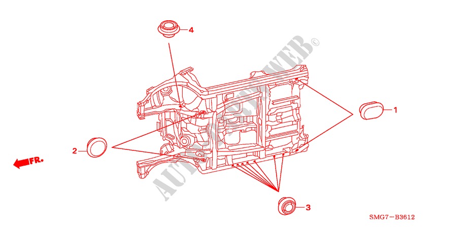 GROMMET (LOWER) for Honda CIVIC 2.2 COMFORT    DPF 5 Doors 6 speed manual 2007