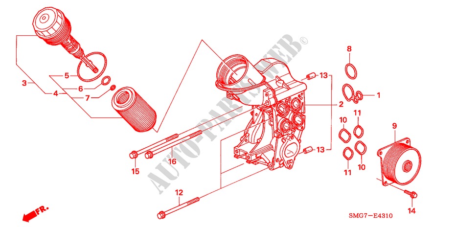 OIL FILTER CASE (DIESEL) for Honda CIVIC 2.2 BASE 5 Doors 6 speed manual 2006