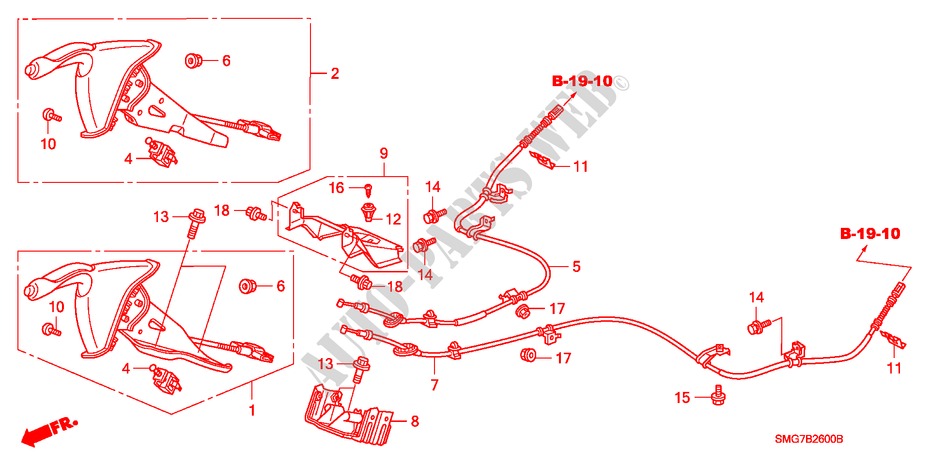 PARKING BRAKE for Honda CIVIC 1.8 SPORT 5 Doors 6 speed manual 2006