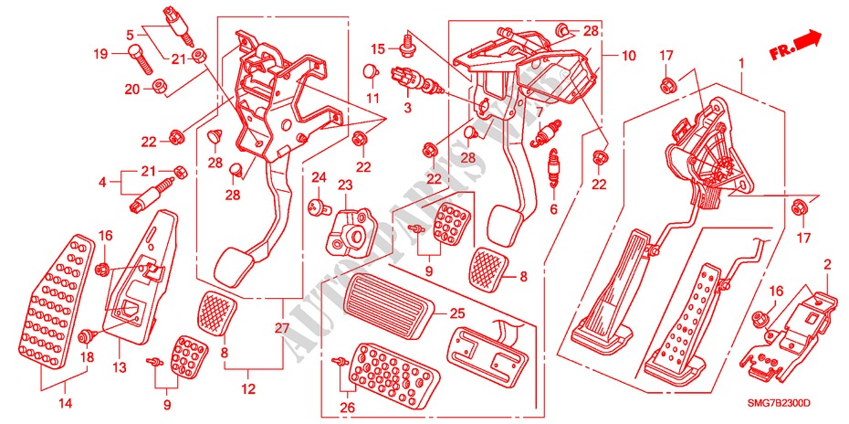 PEDAL (LH) for Honda CIVIC 1.8 SPORT 5 Doors Intelligent Manual Transmission 2006