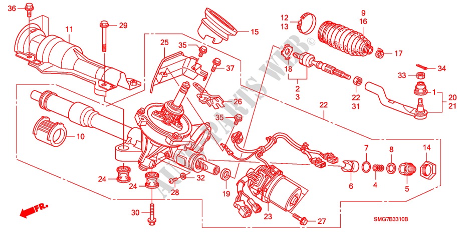 P.S. GEAR BOX (EPS) (LH) for Honda CIVIC 2.2 SPORT 5 Doors 6 speed manual 2006