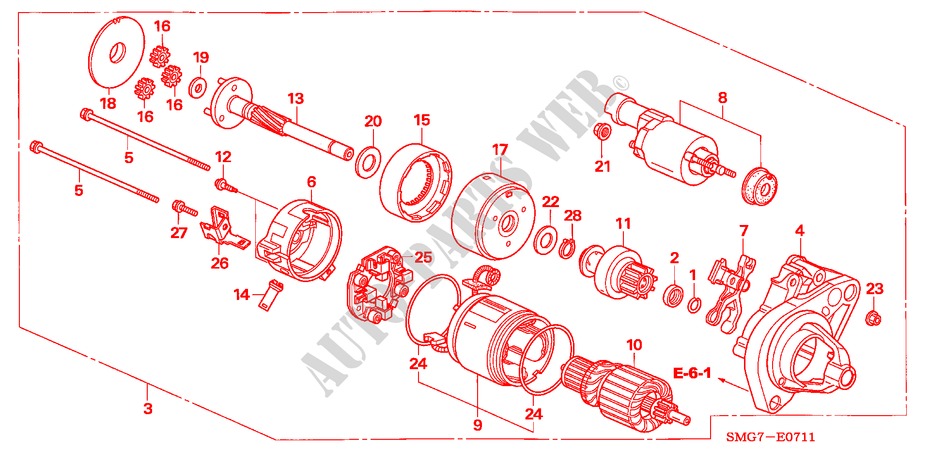 STARTER MOTOR (DENSO) (1.8L) for Honda CIVIC 1.8 ES 5 Doors 6 speed manual 2007