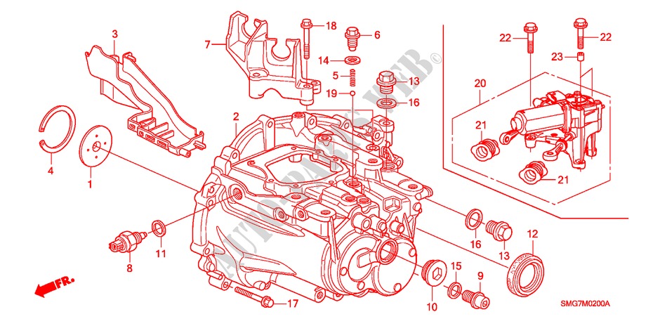 TRANSMISSION CASE (1.4L)(1.8L) for Honda CIVIC 1.4 SE 5 Doors 6 speed manual 2006