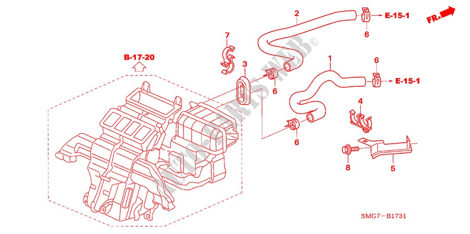 WATER HOSE (LH)(1.8L) for Honda CIVIC 1.8 SPORT 5 Doors Intelligent Manual Transmission 2006