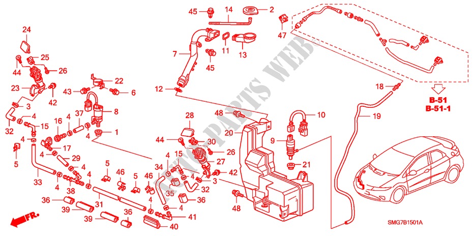 WINDSHIELD WASHER (2) for Honda CIVIC 2.2 SPORT      DPF 5 Doors 6 speed manual 2007
