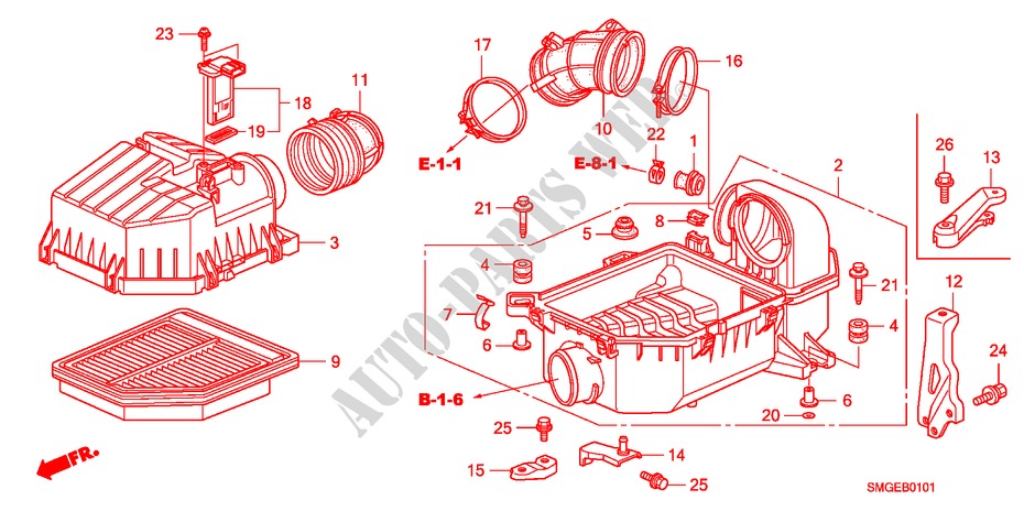 AIR CLEANER(1.8L) for Honda CIVIC 1.8 SPORT 5 Doors 6 speed manual 2010