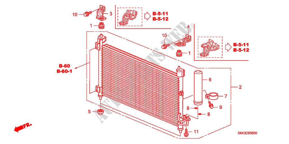 AIR CONDITIONER(CONDENSER ) for Honda CIVIC 1.4 SPORT 5 Doors 6 speed manual 2009