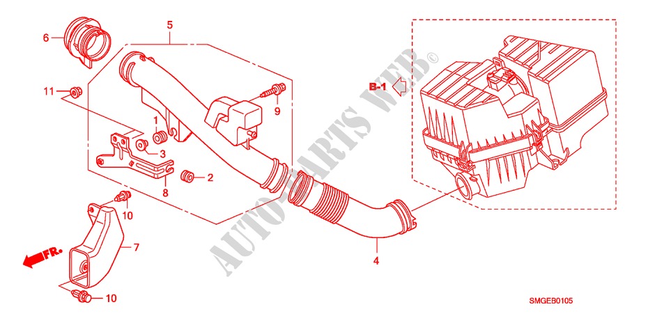 AIR INTAKE TUBE(1.4L) for Honda CIVIC 1.4 SPORT 5 Doors 6 speed manual 2010
