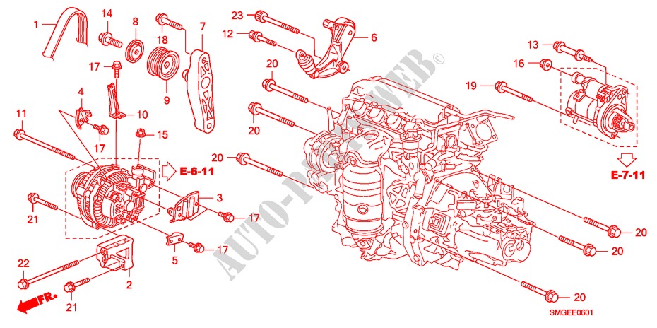 ALTERNATOR BRACKET(1.8L) for Honda CIVIC 1.8 BASE 5 Doors 5 speed automatic 2009