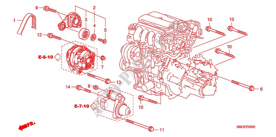 ALTERNATOR STAY(1.4L) for Honda CIVIC 1.4 SPORT 5 Doors 6 speed manual 2009