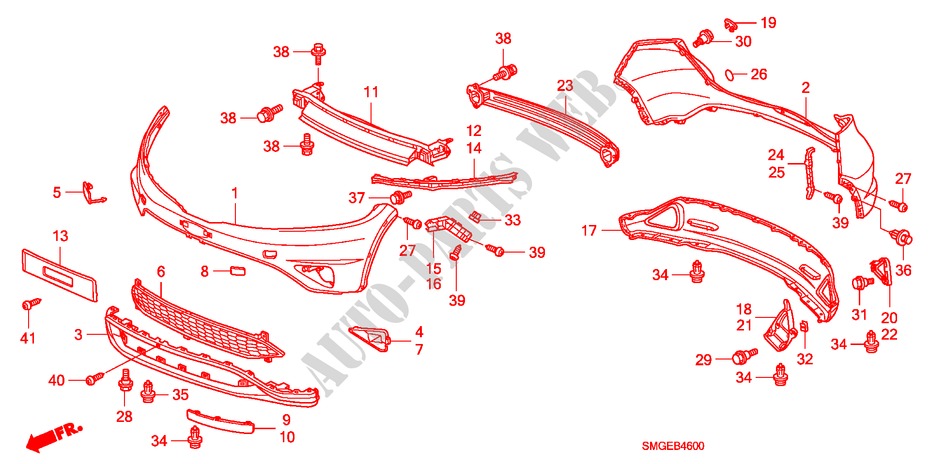 BUMPERS for Honda CIVIC 1.4 COMFORT 5 Doors 6 speed manual 2010