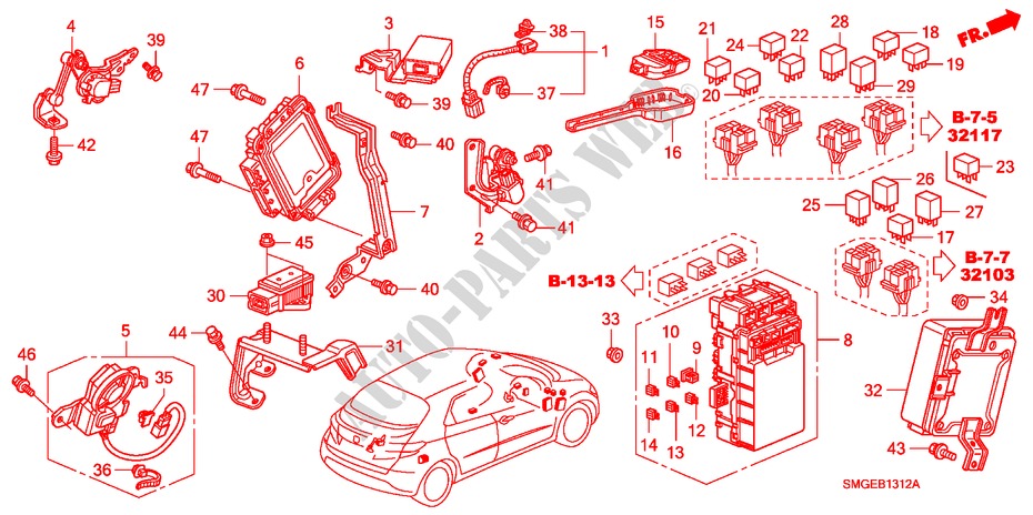 CONTROL UNIT(CABIN)(RH)(1 ) for Honda CIVIC 2.2 VXI 5 Doors 6 speed manual 2010