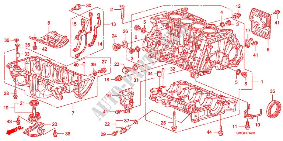 CYLINDER BLOCK/OIL PAN(1. 8L) for Honda CIVIC 1.8 SPORT 5 Doors 6 speed manual 2010