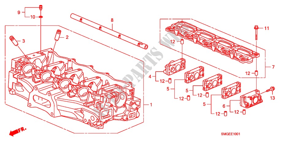 CYLINDER HEAD(1.8L) for Honda CIVIC 1.8 SPORT 5 Doors 6 speed manual 2010
