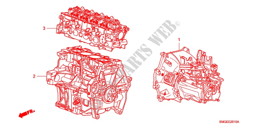 ENGINE ASSY./TRANSMISSION  ASSY.(1.4L) for Honda CIVIC 1.4 SPORT 5 Doors 6 speed manual 2009